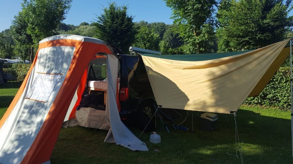 luifel voor  buscamper, Ophalen, Gebruikt