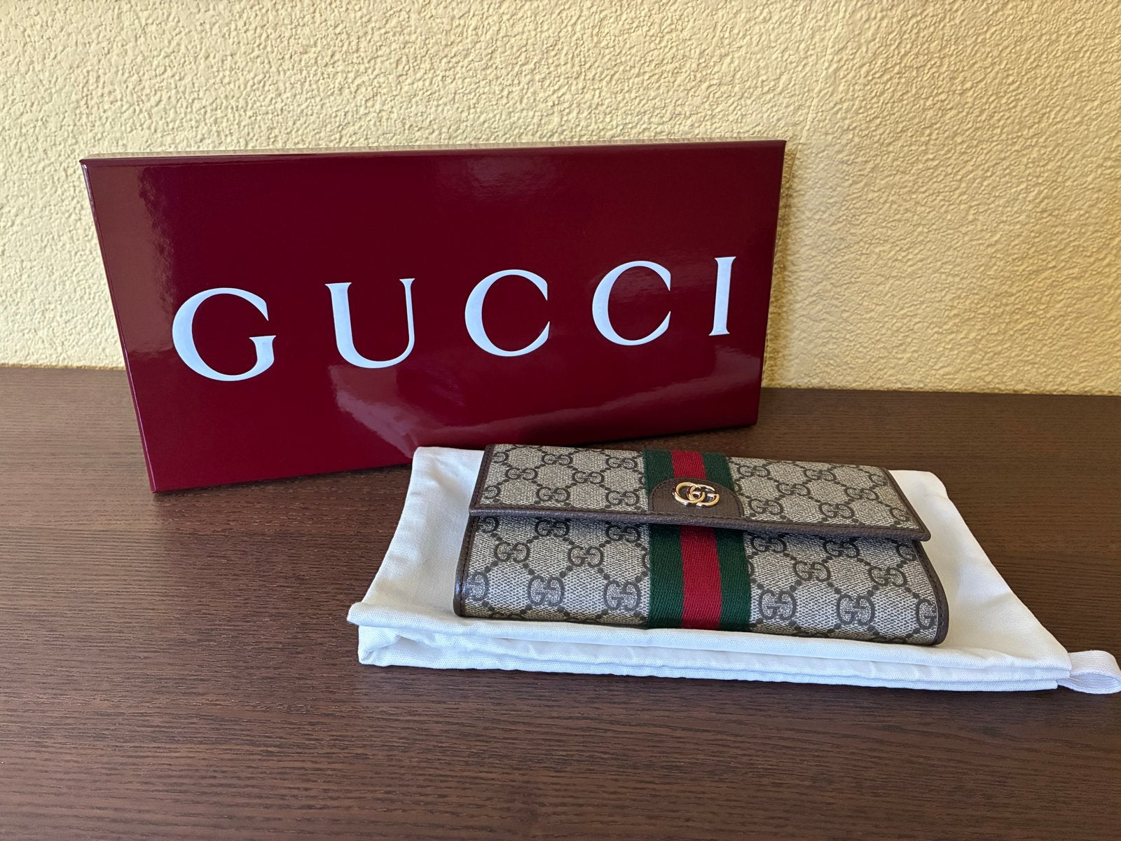 Gucci Ophidia continental wallet, Sieraden, Tassen en Uiterlijk, Portemonnees, Ophalen of Verzenden, Nieuw, Bruin, Overige merken