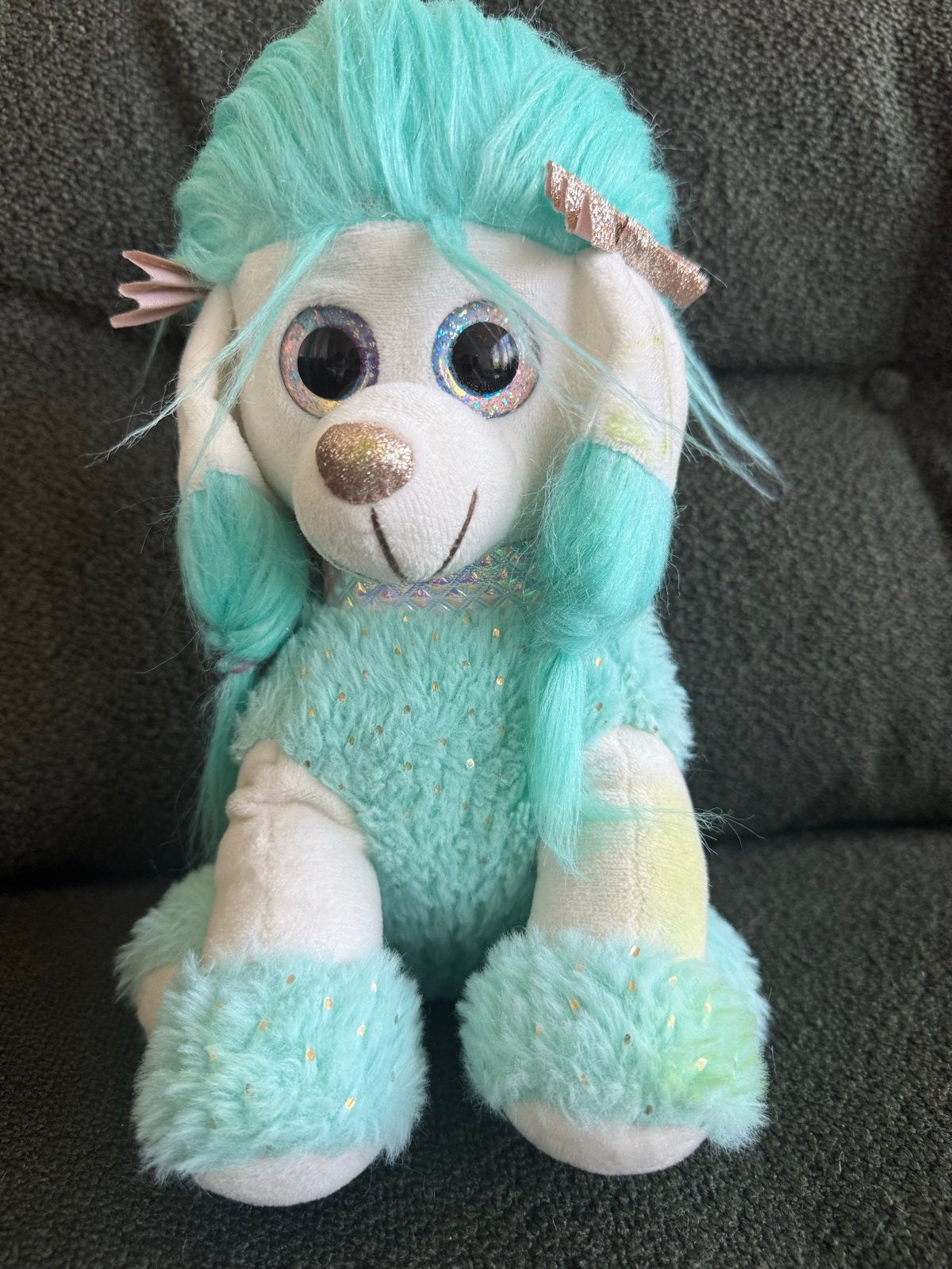 Leuke lichtgroene poedel knuffel van 25 cm, Ophalen, Hond, Middelgroot (20 tot 80 cm), Gebruikt