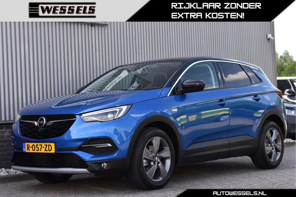 Opel Grandland X 1.2 Turbo Edition Full option! Panorama, Me, Gebruikt, 1199 cc, Blauw, Leder