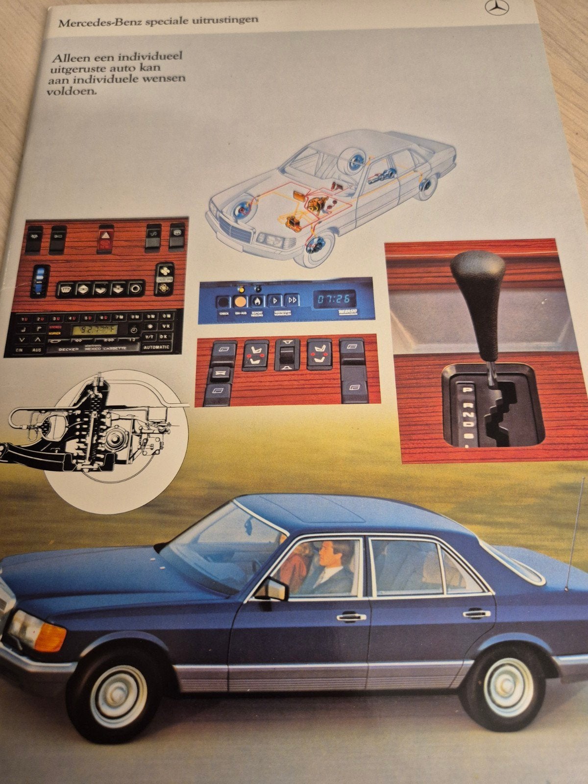 1981 Nederlands Mercedes S klasse w126 accessoires folder, Ophalen of Verzenden, Zo goed als nieuw, Mercedes