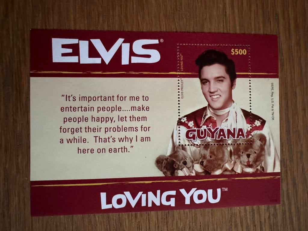 Guyana blok Elvis Presley, Ophalen of Verzenden, Postfris