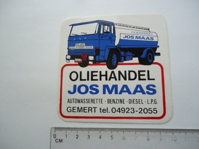 sticker oud Daf TRUCK Jos Maas oliehandel auto retro, Verzenden, Zo goed als nieuw, Auto of Motor