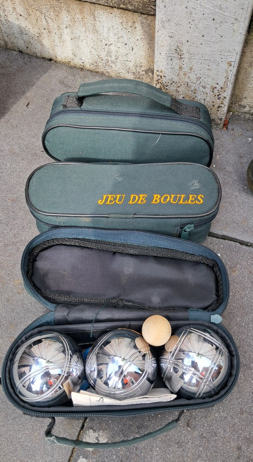 Jeu de Boules set - 3 sets in draagtas, Ophalen of Verzenden, Zo goed als nieuw