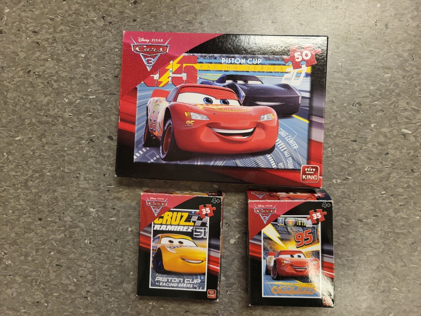 3 Puzzels Cars, Ophalen of Verzenden, 10 tot 50 stukjes, Gebruikt, 4 tot 6 jaar