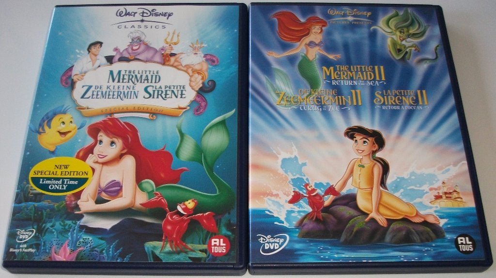 Dvd *** KLEINE ZEEMEERMIN *** 2 stuks Walt Disney, Alle leeftijden, Nederlands, Ophalen of Verzenden, Zo goed als nieuw