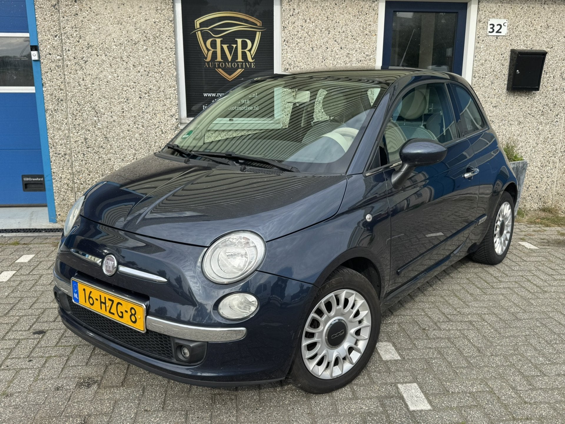 Fiat 500 1.2 Lounge Pano Diepblauw (bj 2009), Voorwielaandrijving, Gebruikt, 1242 cc, 4 cilinders