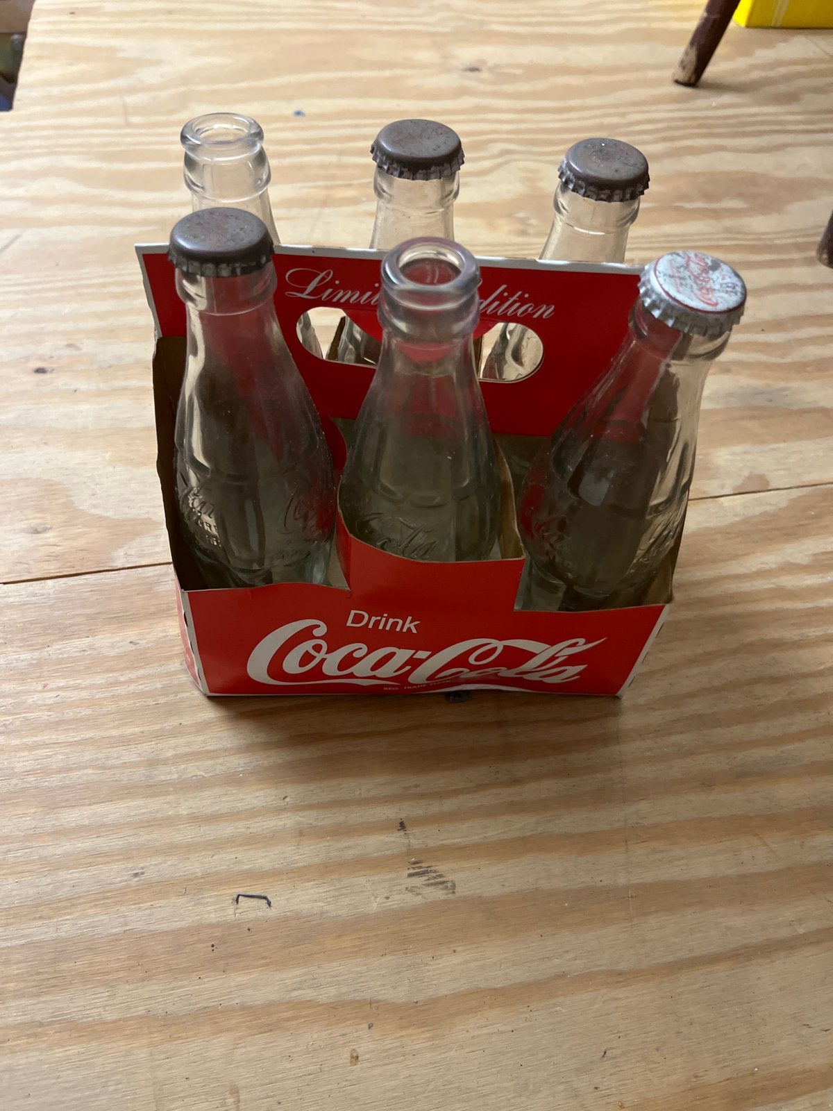 Vintage Coca-Cola 6-pack flessen (leeg), Ophalen of Verzenden, Gebruikt