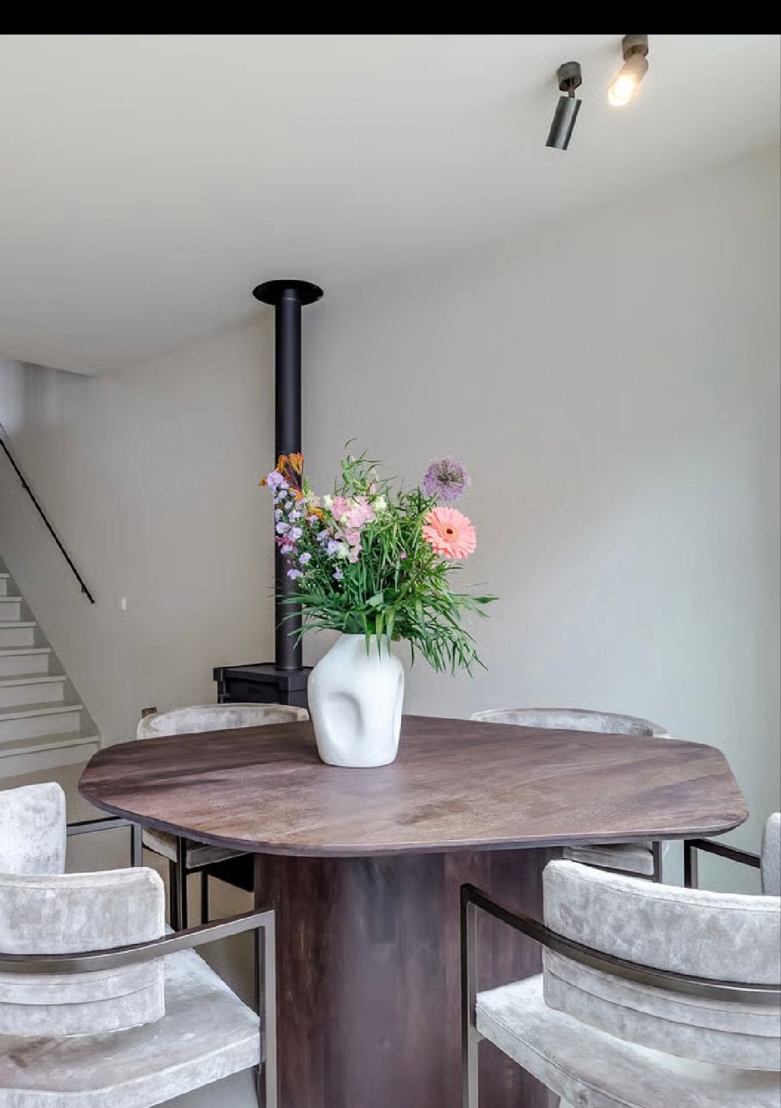 Eettafel hexagon mangohout, ferm living, studio henk, 100 tot 150 cm, 200 cm of meer, Ophalen of Verzenden, Zo goed als nieuw