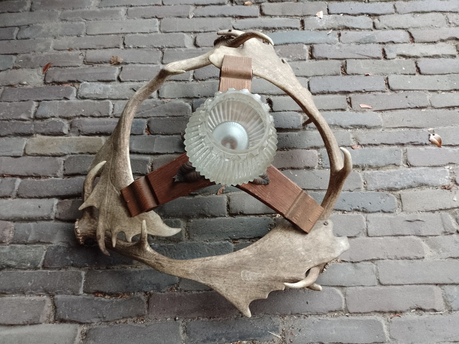 Vintage gewei lamp hert damhert, Ophalen of Verzenden, Vintage