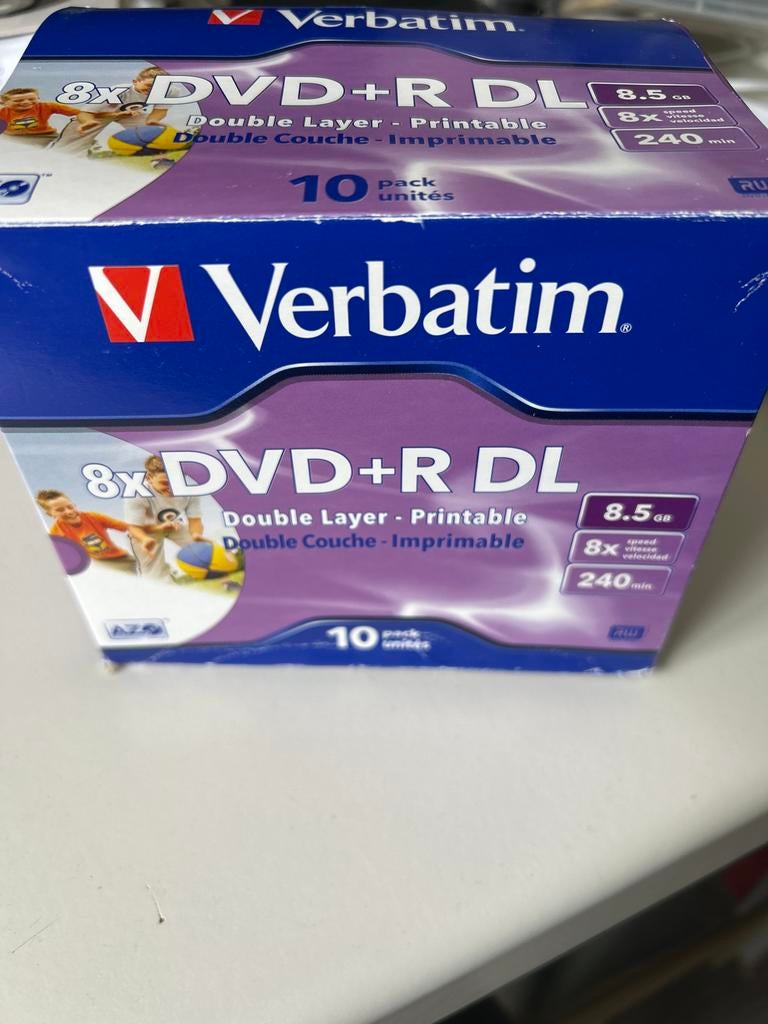 Verbatim DVD+R DL 8.5GB 8x Double Layer Printbaar 10-pack, Ophalen, Nieuw, Dvd, Dubbellaags