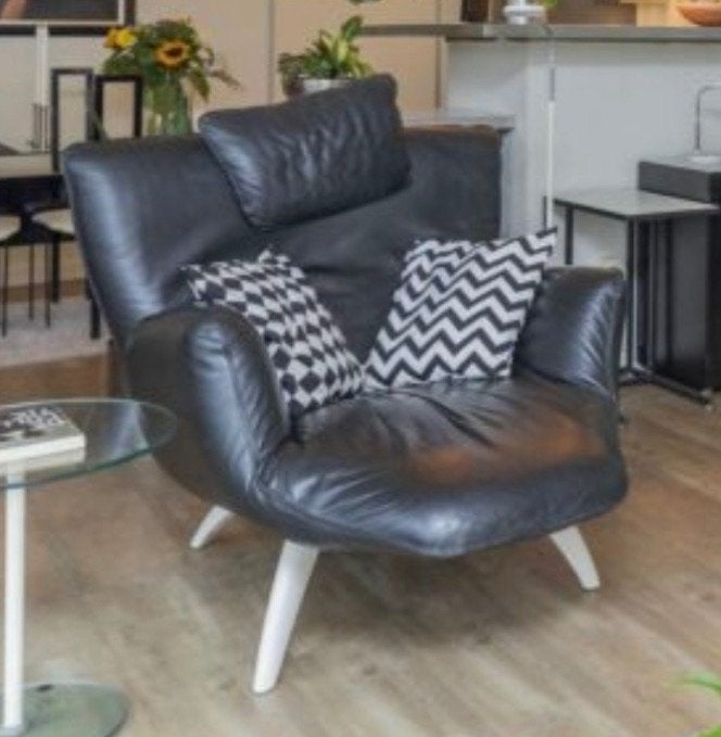 Relaxfauteuil Leolux Panta Rhei, zwart leder