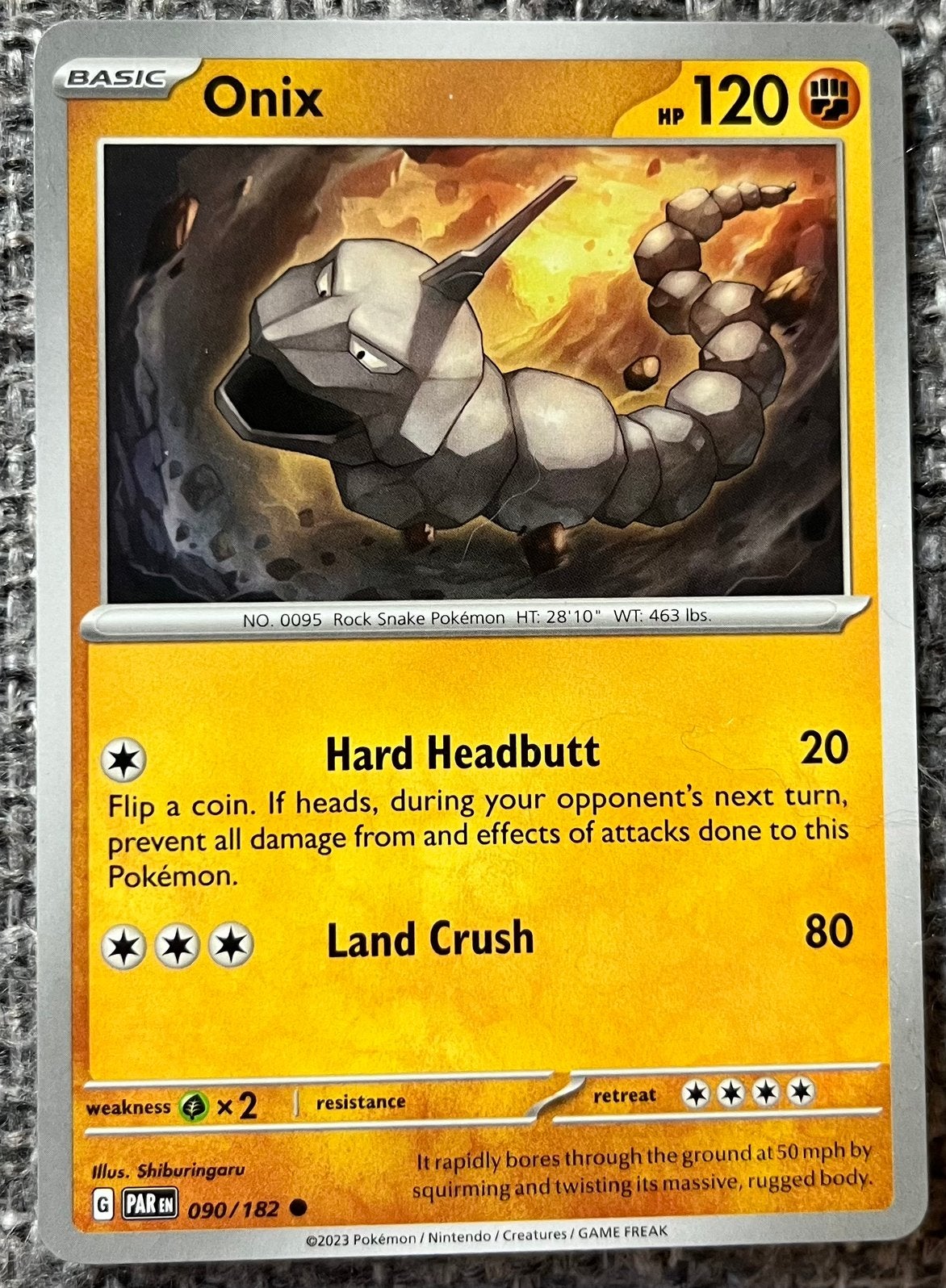 Pokémonkaart van Onix (095) • Paradox Rift (090/182), Verzenden, Nieuw, Losse kaart