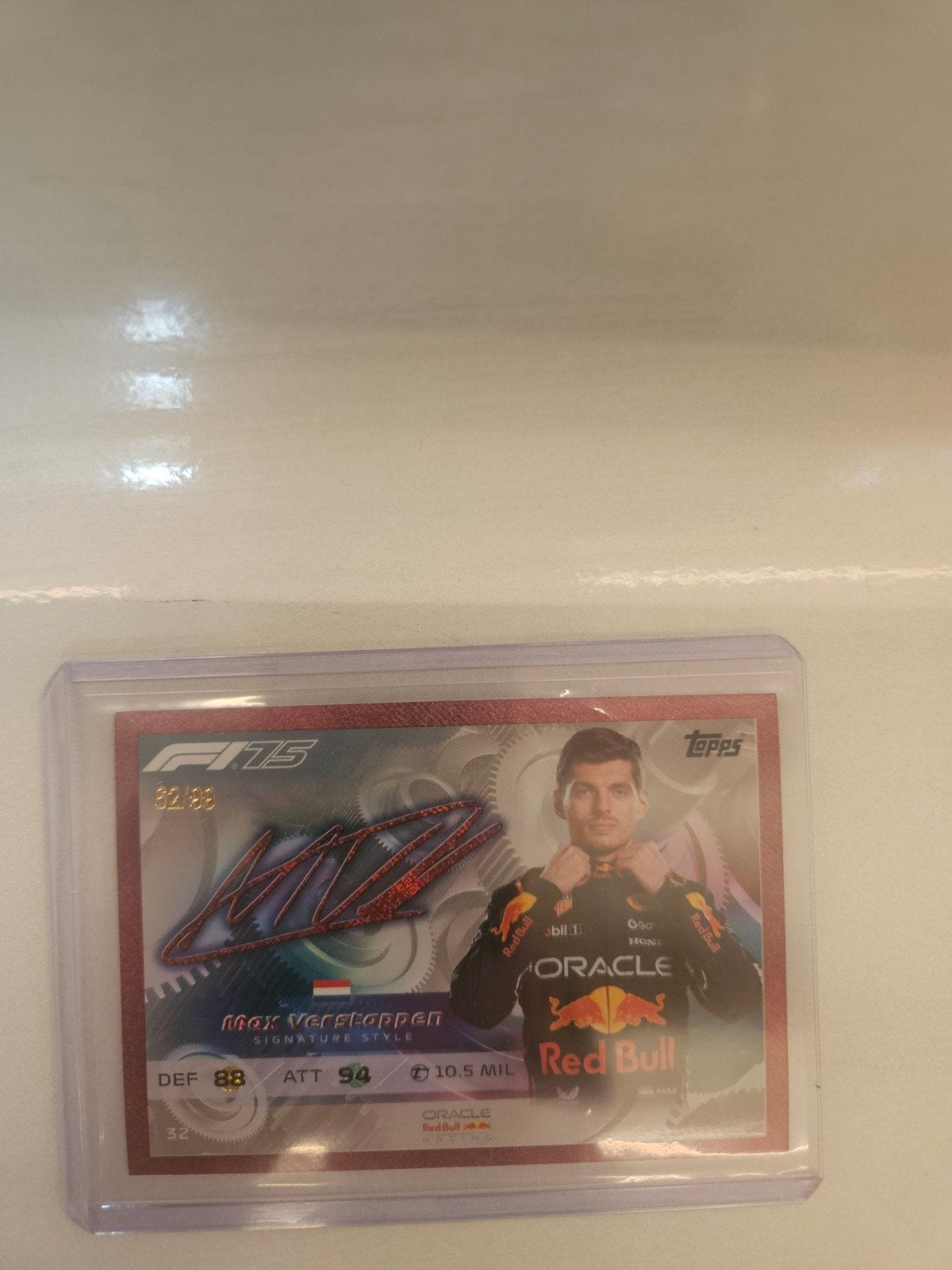 32 max verstappen signature style /99 parallel topps 2025, Ophalen of Verzenden, Nieuw, Plaatje