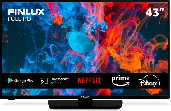 43'' Finlux smart TV inclusief chromecast en muurbeugel!, HD Ready (720p), Zo goed als nieuw, 100 Hz, 100 cm of meer