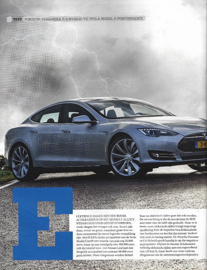 Autovisie Tesla model S versus Porsche Panamera S E-Hybrid, Ophalen of Verzenden, Gelezen, Overige merken