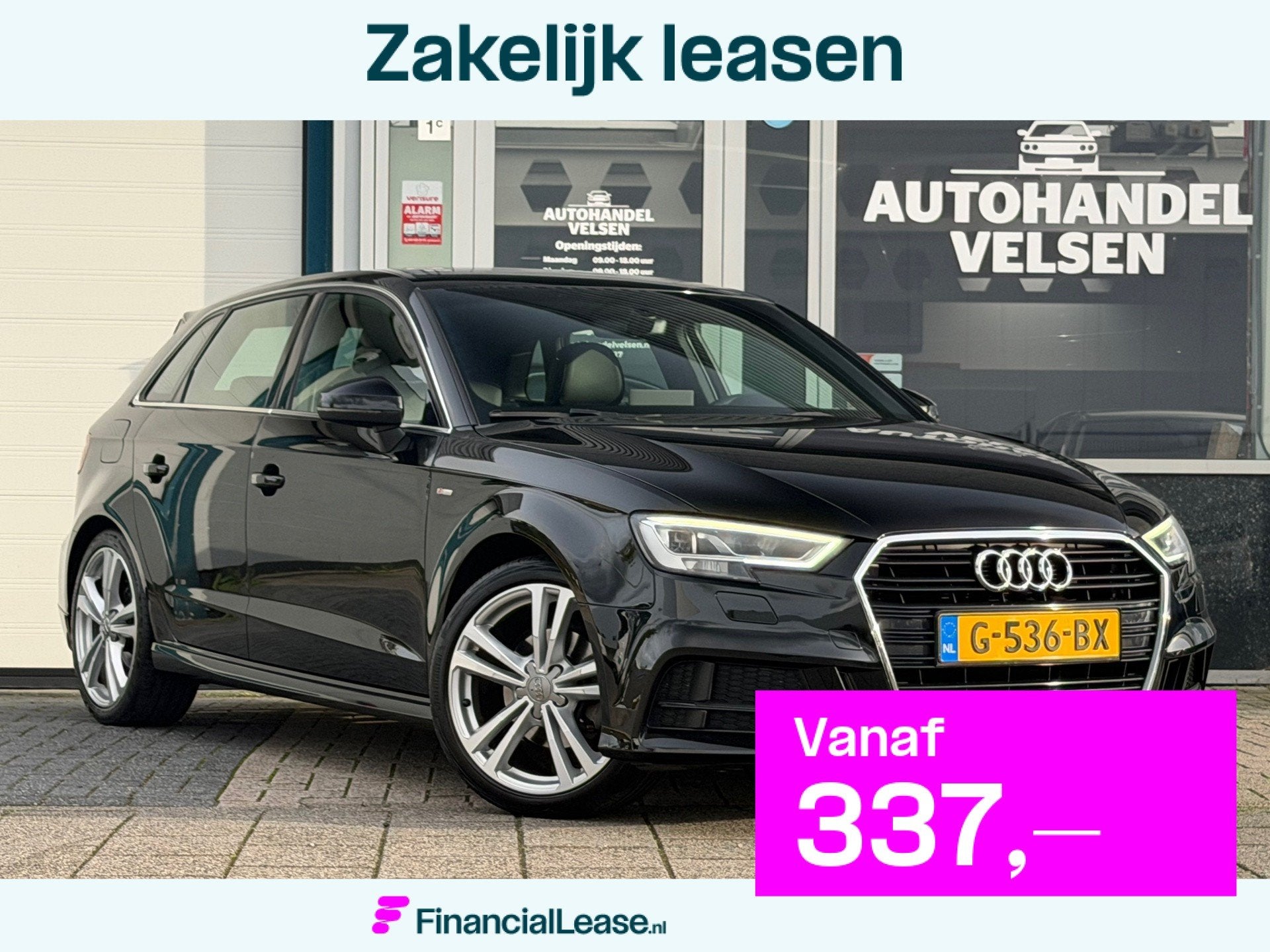 Audi A3 Sportback 30 TFSI Sport S Line Edition Automaat Virt, Dealer onderhouden, Gebruikt, Euro 6, Zwart