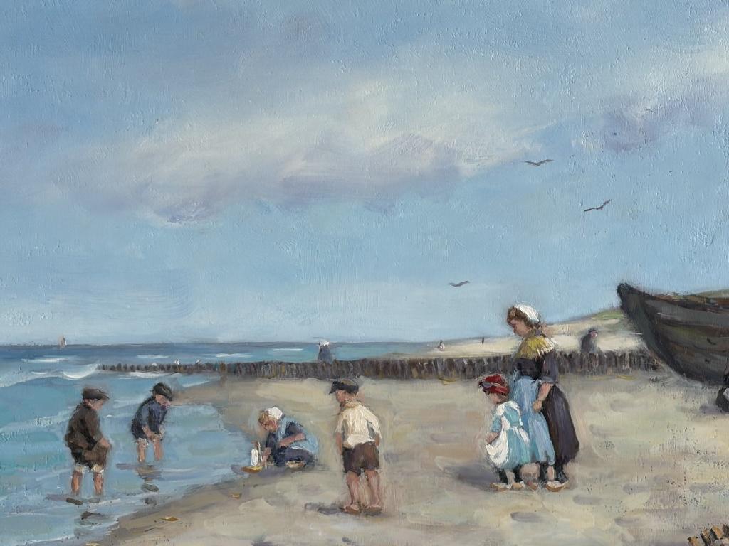 Hans Mijnsbergen, vissersfamilie op het strand, Ophalen