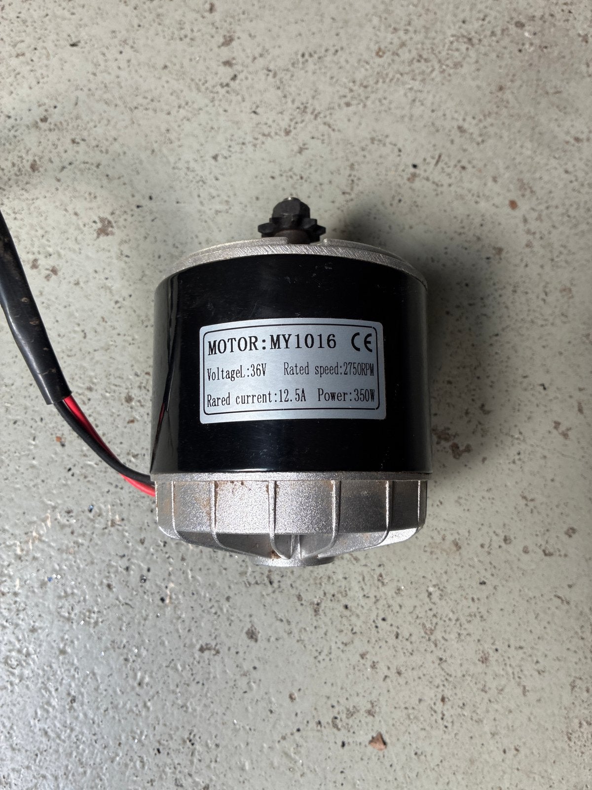 MY1016 36V 350W Elektromotor - 2750 RPM, Doe-het-zelf en Verbouw, Motoren, Ophalen of Verzenden, Gebruikt, Elektromotor, 1800 rpm of meer