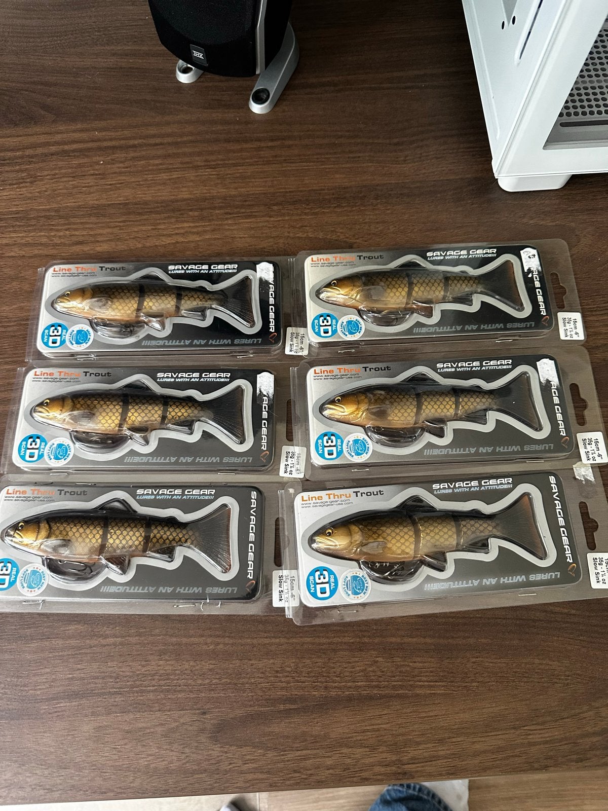 6x Savage Gear Line Thru Trout Kunstaas 15cm 35g Slow Sink, Ophalen of Verzenden, Nieuw, Kunstaas