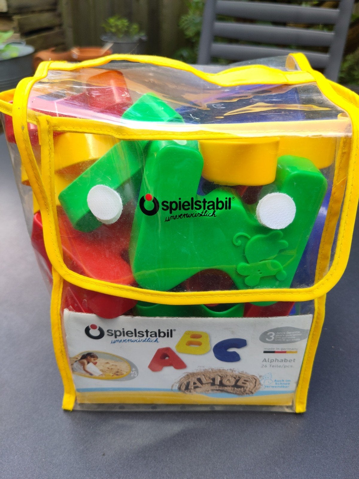 Zandbakvormpjes Alfabet, merk Spielstabil, Ophalen of Verzenden, Zo goed als nieuw, Taal en Lezen
