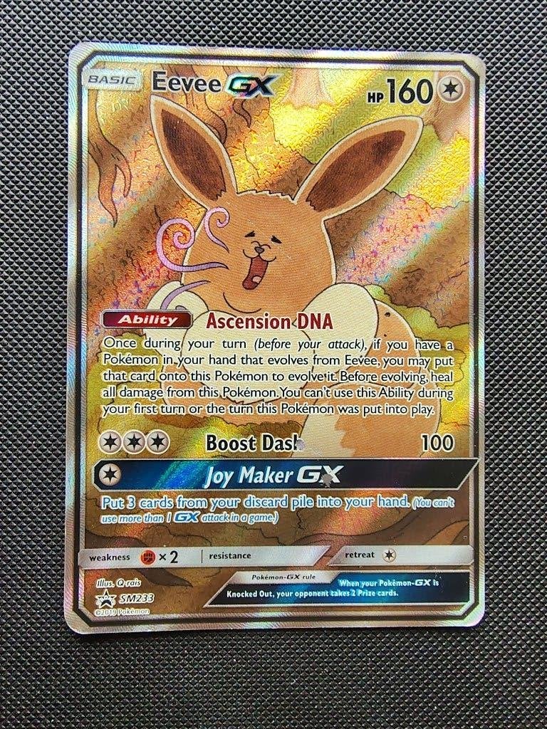 Pokémon Kaart Eevee SM233 Promo, Ophalen of Verzenden, Gebruikt, Losse kaart, Foil