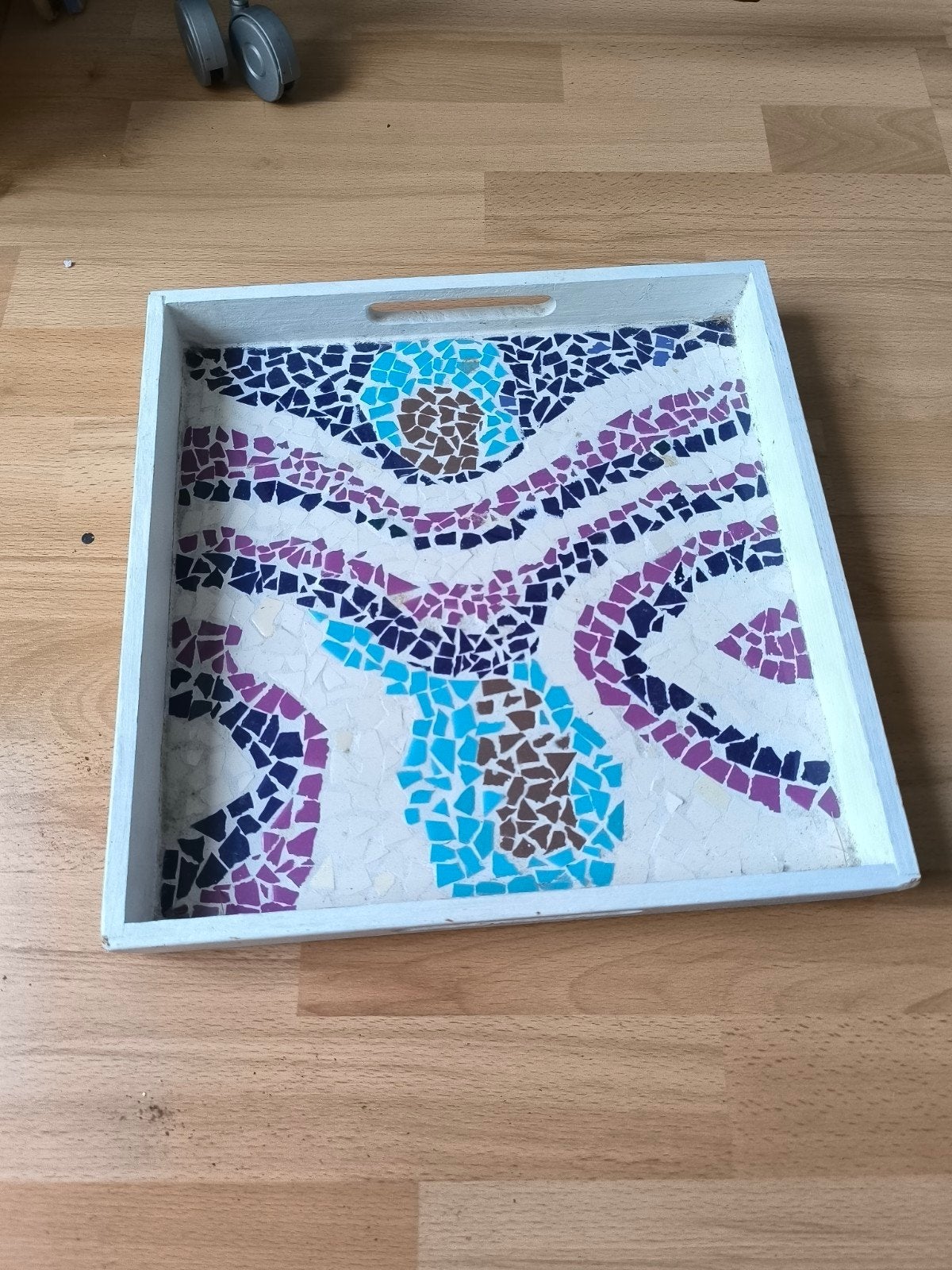 Uniek mozaïek dienblad - Handgemaakt en kleurrijk, Ophalen, Overige materialen, Gebruikt, Handgemaakt