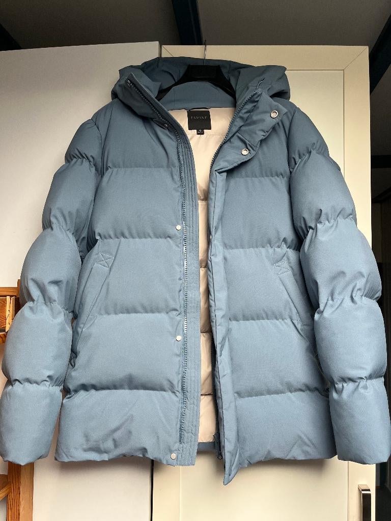 EXCLUSIEF: Unieke blauwe gewatteerde winterjas (Elvine), Ophalen of Verzenden, Nieuw, Maat 46 (S) of kleiner, Blauw
