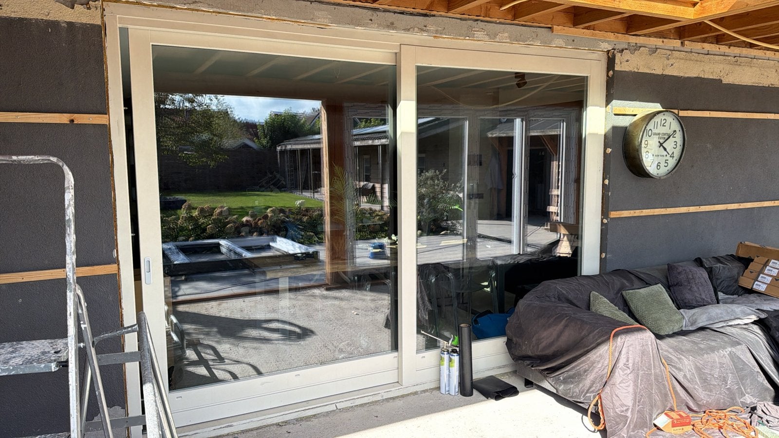 Schuifpui 2,65m hoog, 3,65m breed - Zo goed als nieuw, Ophalen of Verzenden, Zo goed als nieuw, Inclusief glas, Schuifpui