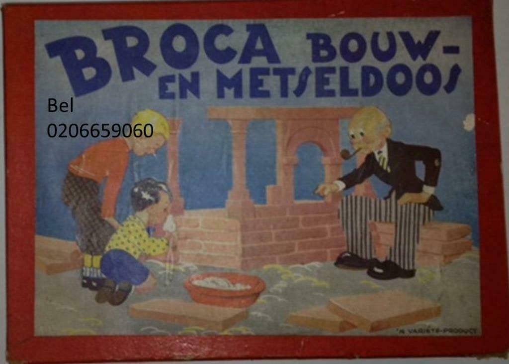 gezocht oud broca bouw en metseldoos 'n varieté product 1940, Antiek en Kunst, Ophalen of Verzenden