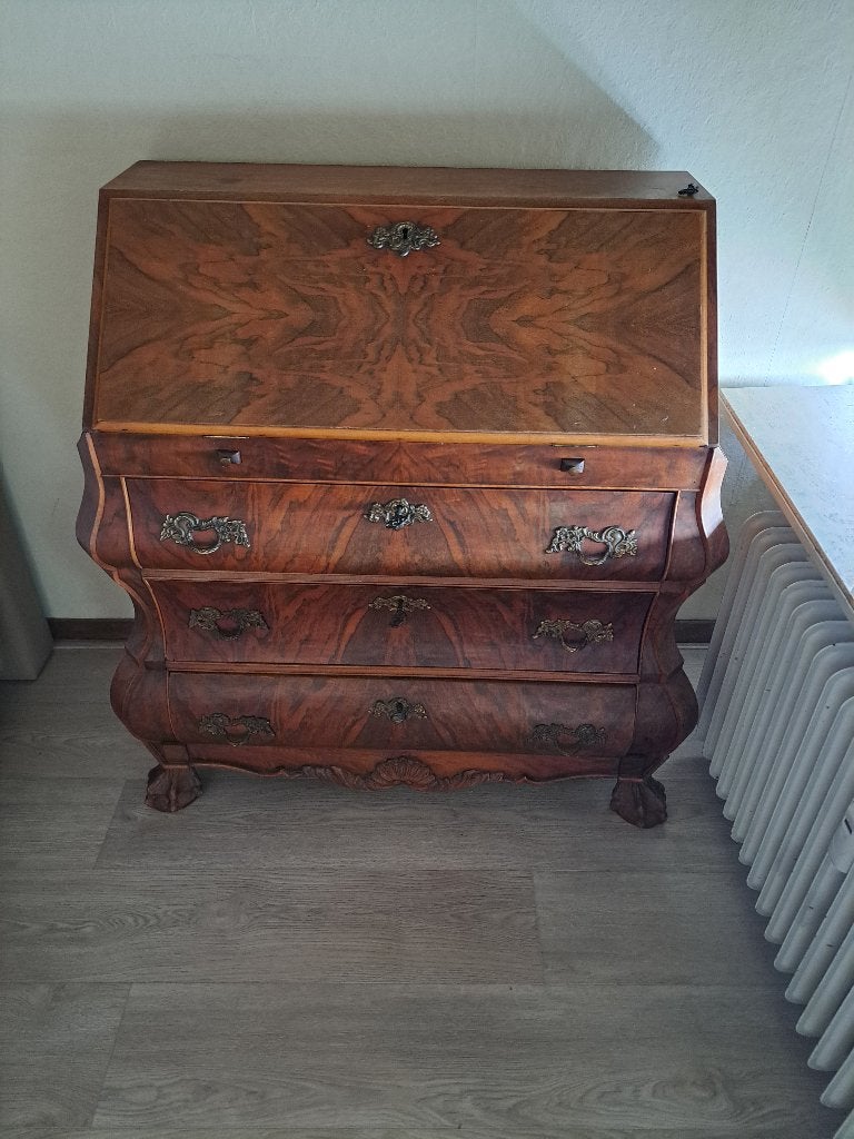 Klassiek Notenhouten Bureau / Secretaire, Huis en Inrichting, Kasten | Secretaires, Ophalen, Gebruikt