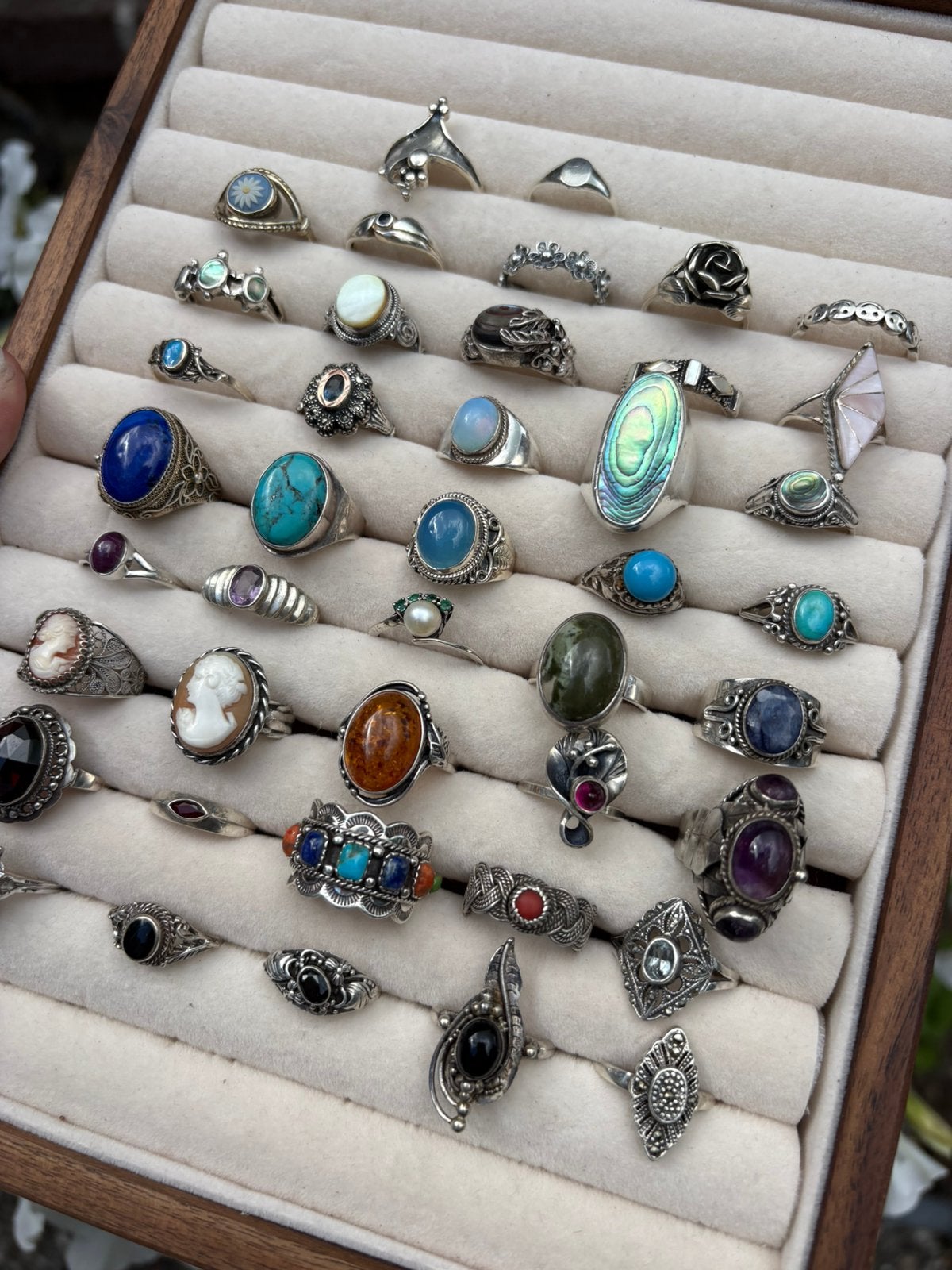 Vintage echt zilveren ringen 925 835 vanaf €20 per stuk, Gebruikt, Verzenden, 17 tot 18, Dame