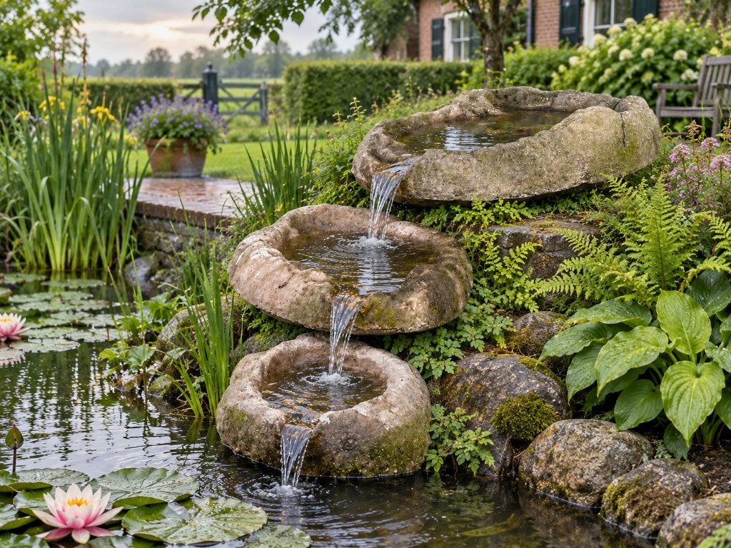waterornament, watervalschaal, waterval, Ophalen, Zo goed als nieuw, Beton, Waterval