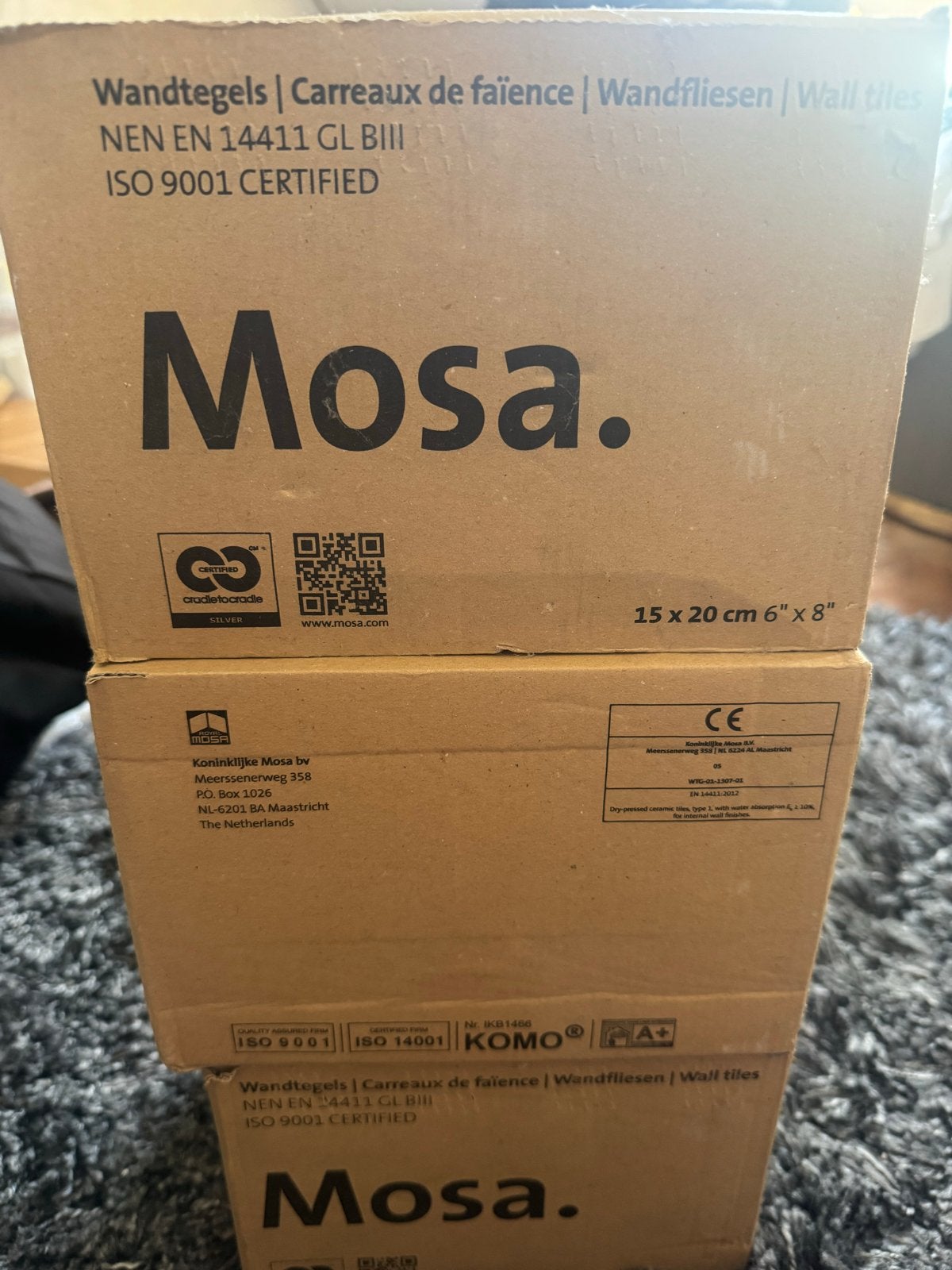 Mosa Wandtegels en Vloertegels - Nieuw in doos, Keramiek, Nieuw, 20 tot 40 cm, Vloertegels
