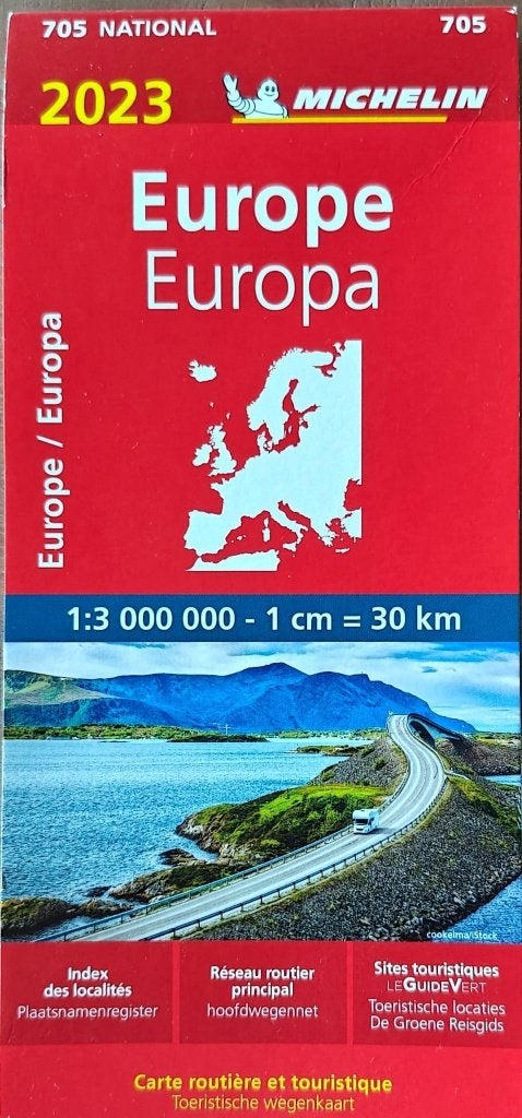Michelin wegenkaart 705 Europa 2023, Boeken, Nieuw, Landkaart, Michelin, 2000 tot heden