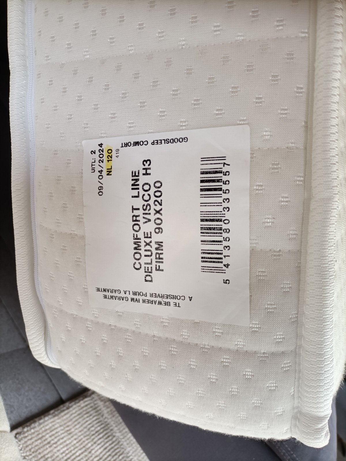 Van Landschoot Comfort Line Deluxe Visco Firm Matras 90x200, Ophalen, 90 cm, Eenpersoons, Zo goed als nieuw