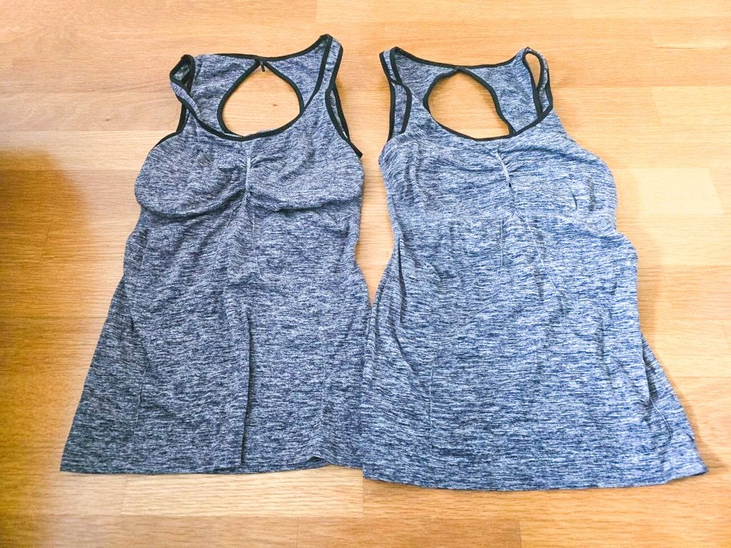 2 Grijze Sporttops van Mishumo - Maat M/L, Maat 38/40 (M), Zwart, Ophalen of Verzenden, Fitness of Aerobics