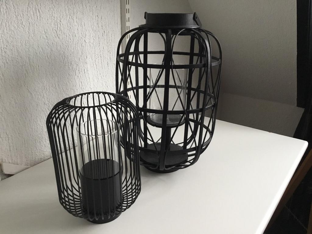 2 windlichten, Ophalen of Verzenden, Zo goed als nieuw, Hout, 25 tot 50 cm