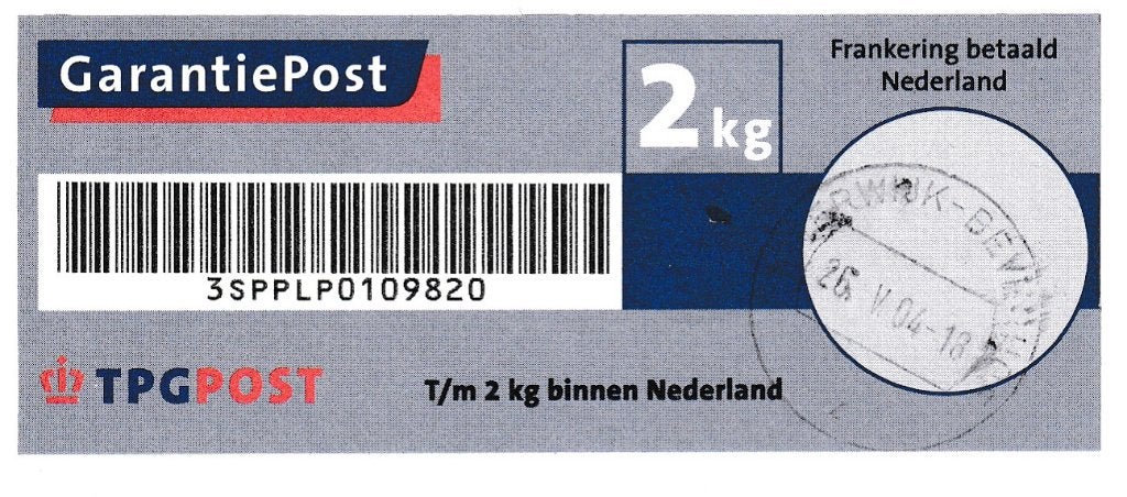 2 Pakketzegels, Garantiepost 2 kg, LEES, Ophalen of Verzenden, Na 1940, Gestempeld