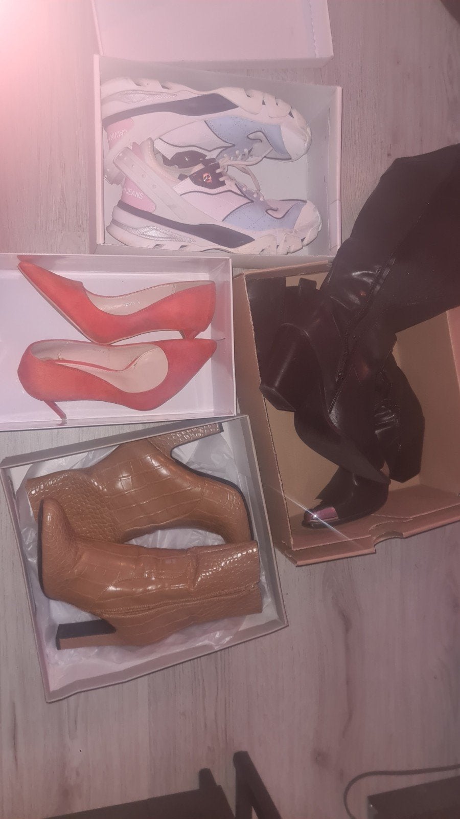 Diverse damesschoenen: pumps, laarzen en sneakers maat 39, Ophalen of Verzenden, Gedragen, Oranje, Pumps