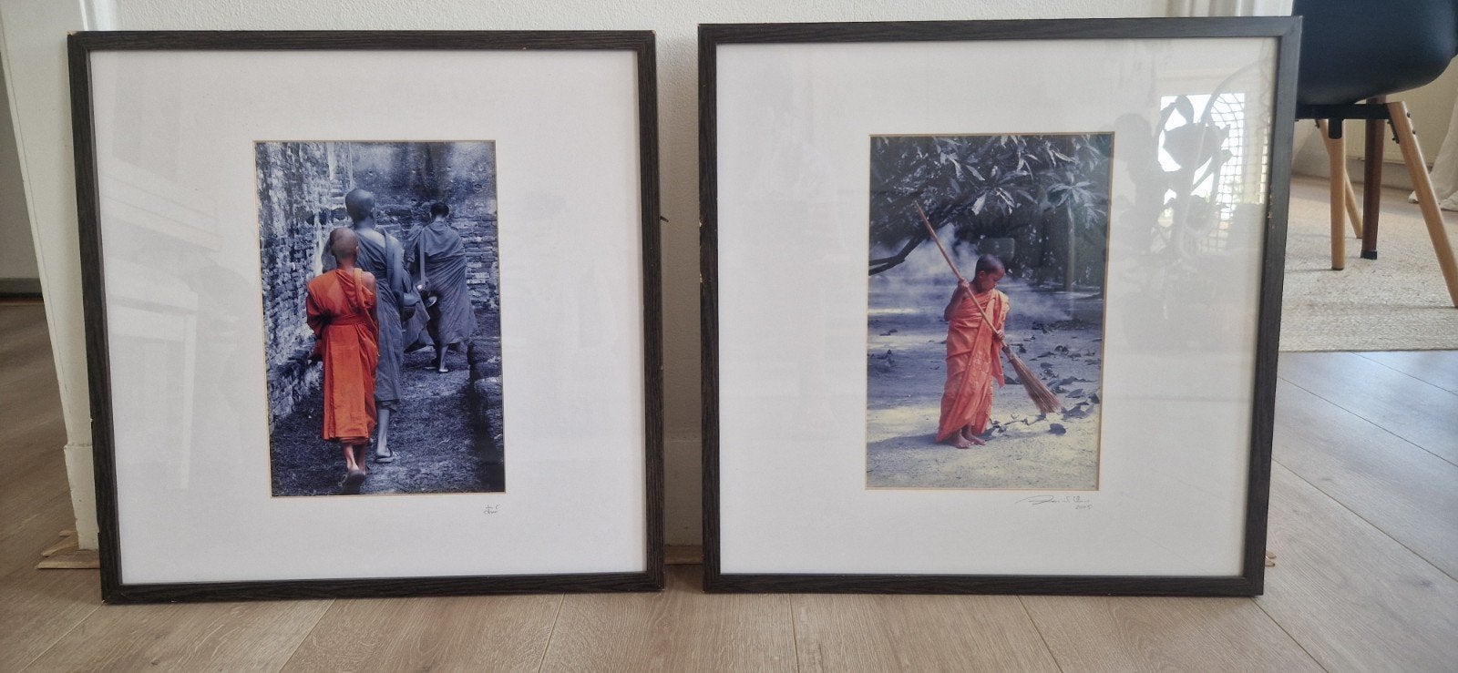Set van 2 fotografische prints Boeddhistische monnik, Ophalen, Foto, Fotografie, Achter glas