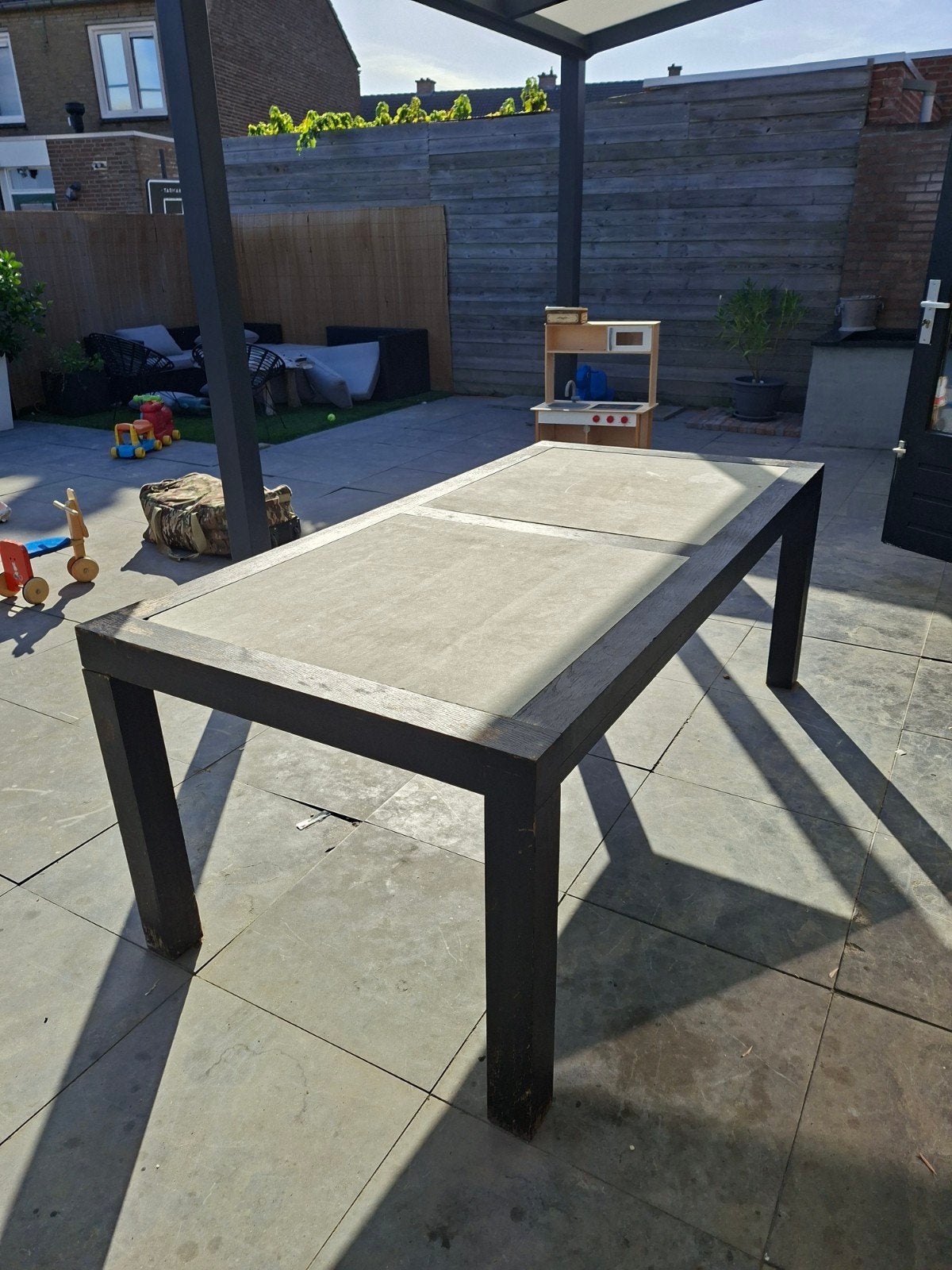 tafel 200cm bij 100 cm, Tuin en Terras, Ophalen, Rechthoekig, Hout