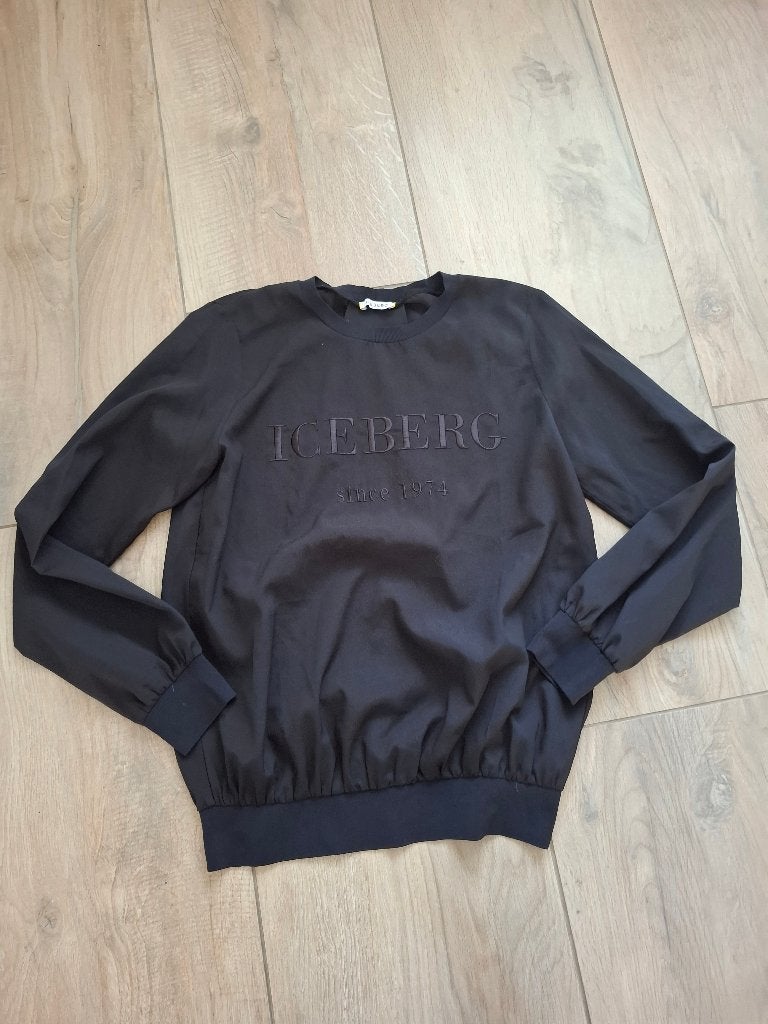 Iceberg longsleeve / top – zwart met geborduurd logo – 40, Maat 38/40 (M), Zwart, Ophalen of Verzenden, Zo goed als nieuw