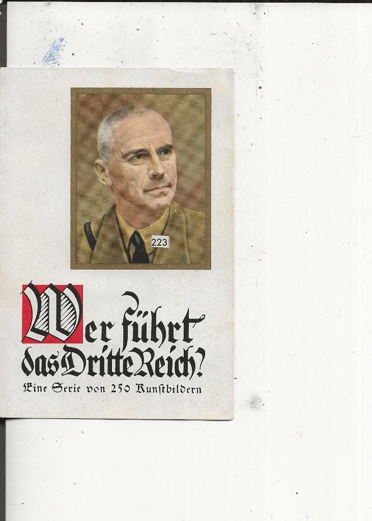 2e WO Wer fuhrt das Dritte Reich? Yosma sigaretten no 223, Ophalen of Verzenden, 1940 tot 1960, Ongelopen, Overige thema's