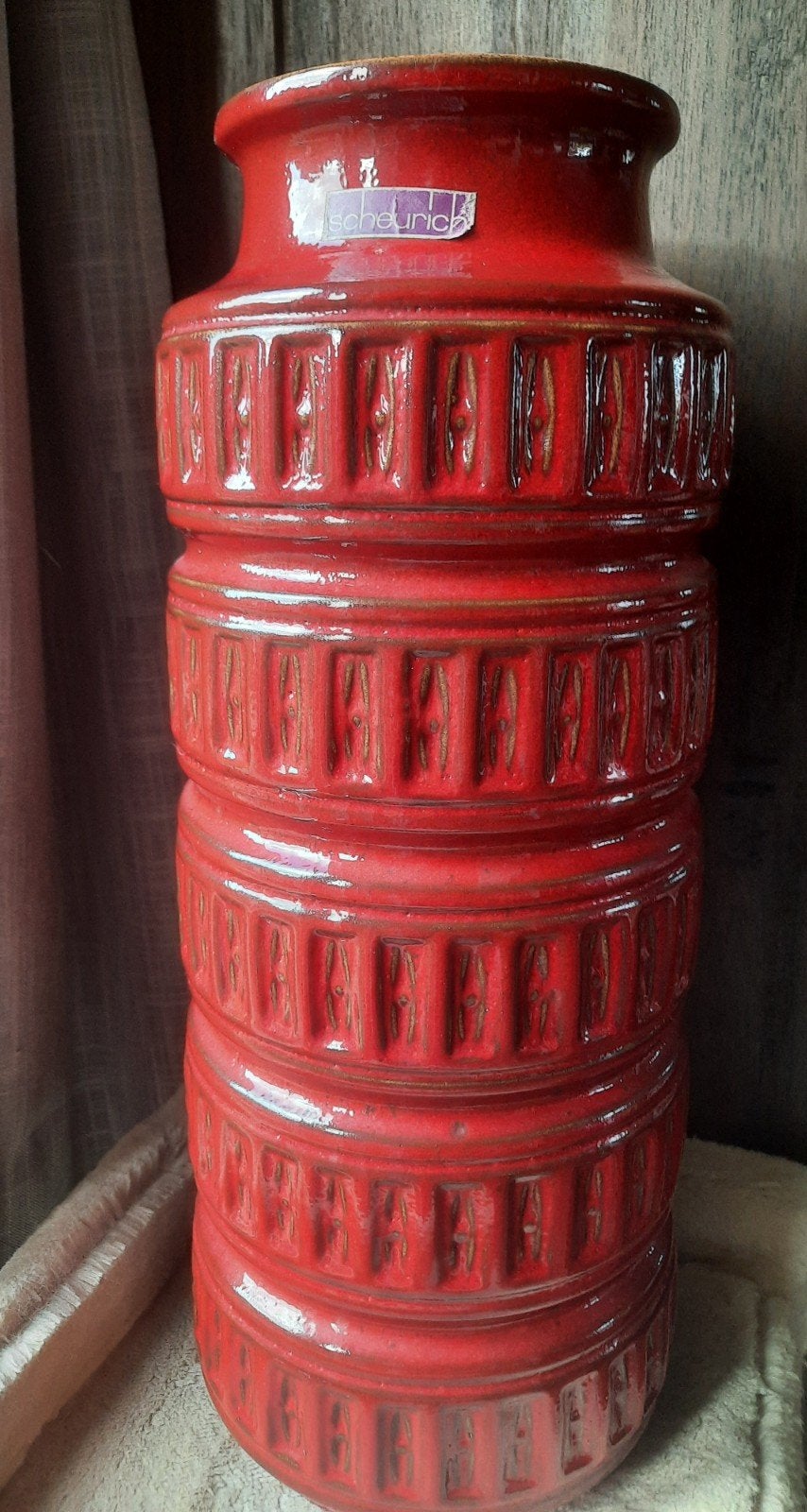 Scheurich vaas 268-40 rood, Antiek en Kunst, Ophalen of Verzenden