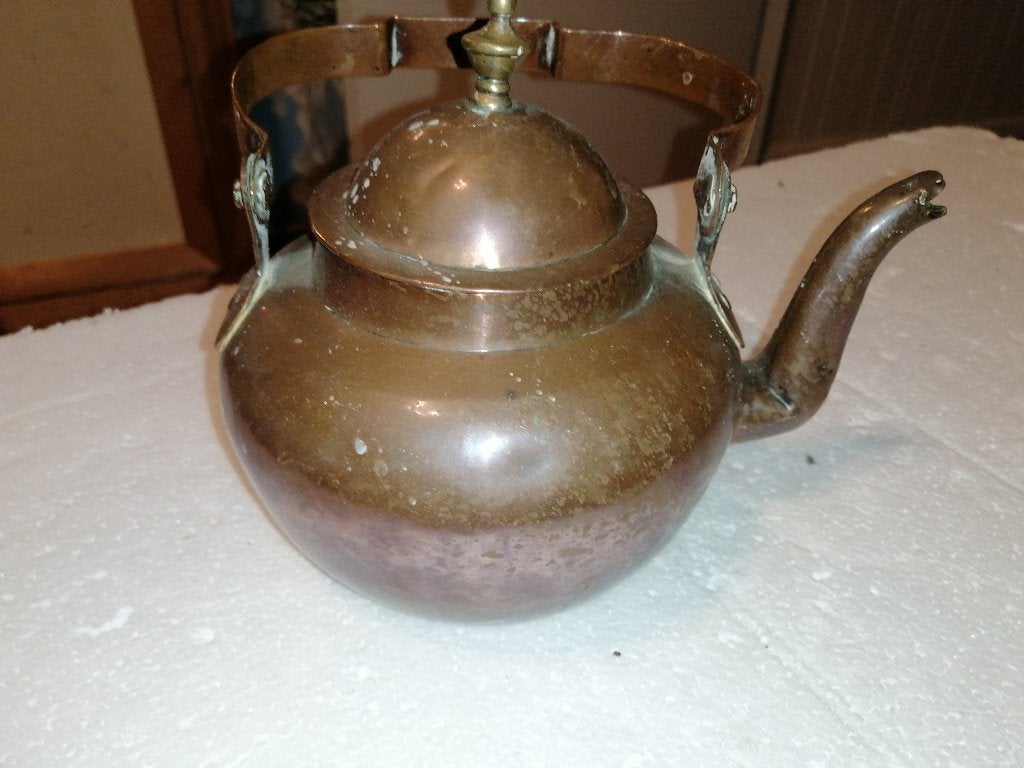 Antiek rood koperen ketel, H15xB16, Antiek en Kunst, Ophalen of Verzenden, Koper