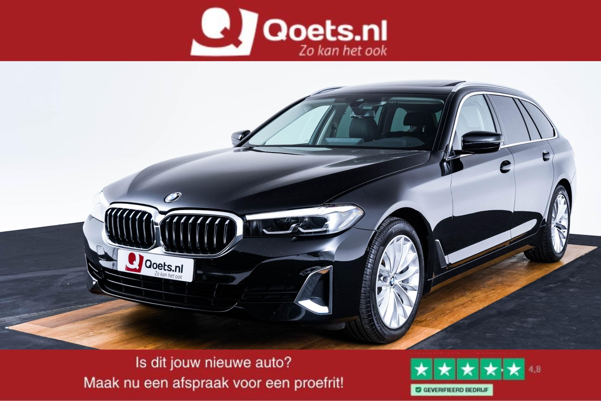 BMW 5-serie Touring 520d xDrive High Executive Luxury Line -, Auto's, BMW, Automaat, 12 maanden, Zwart, Leder