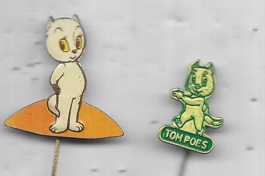 2 X TOM POES SPELDEN, Verzamelen, Speldjes, Pins en Buttons, Ophalen of Verzenden, Gebruikt, Merk, Speldje of Pin