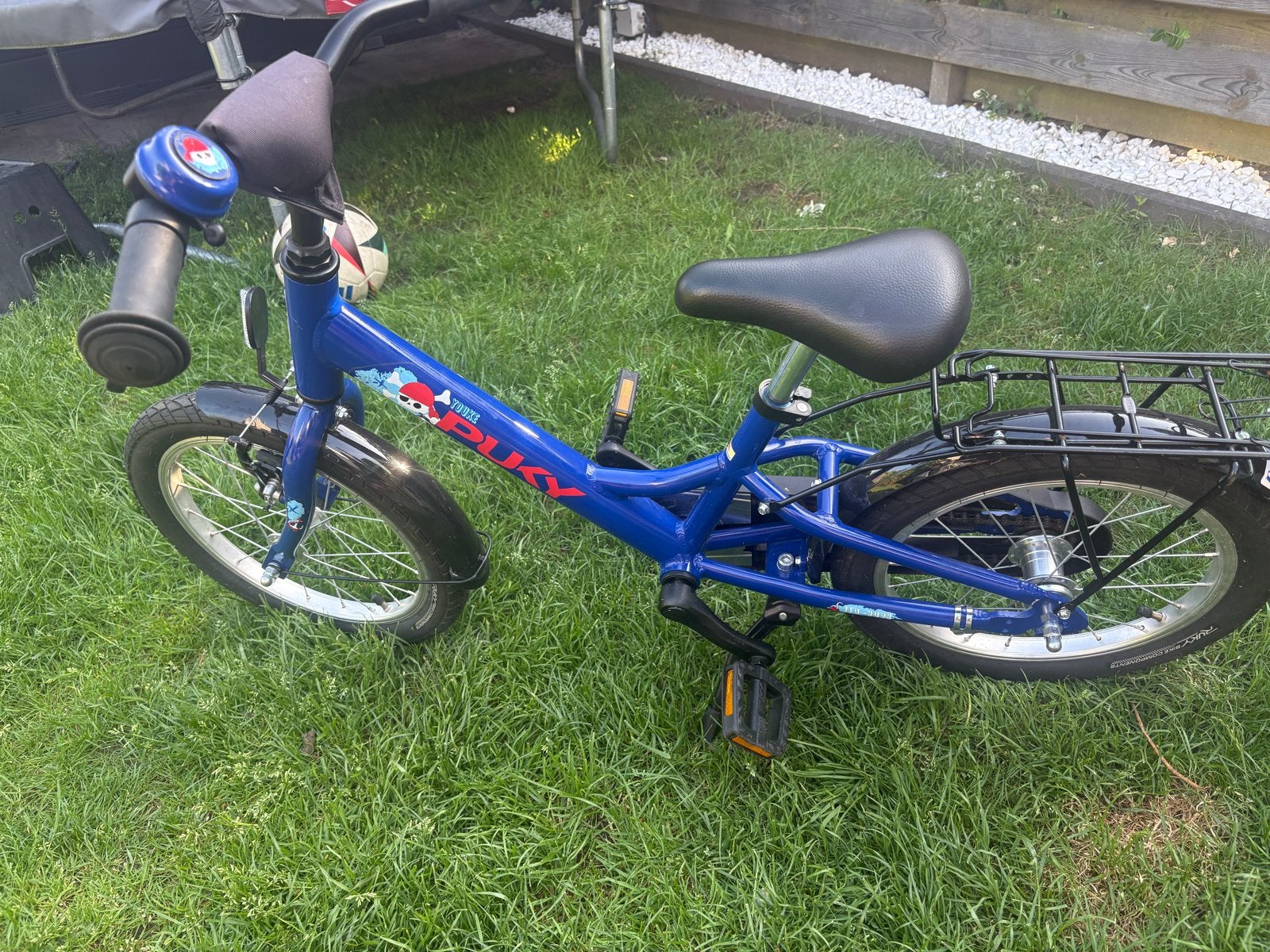 Puky kinderfiets 16 inch blauw met bagagedrager, Fietsen en Brommers, Ophalen, Zo goed als nieuw, Velgrem, 16 tot 20 inch