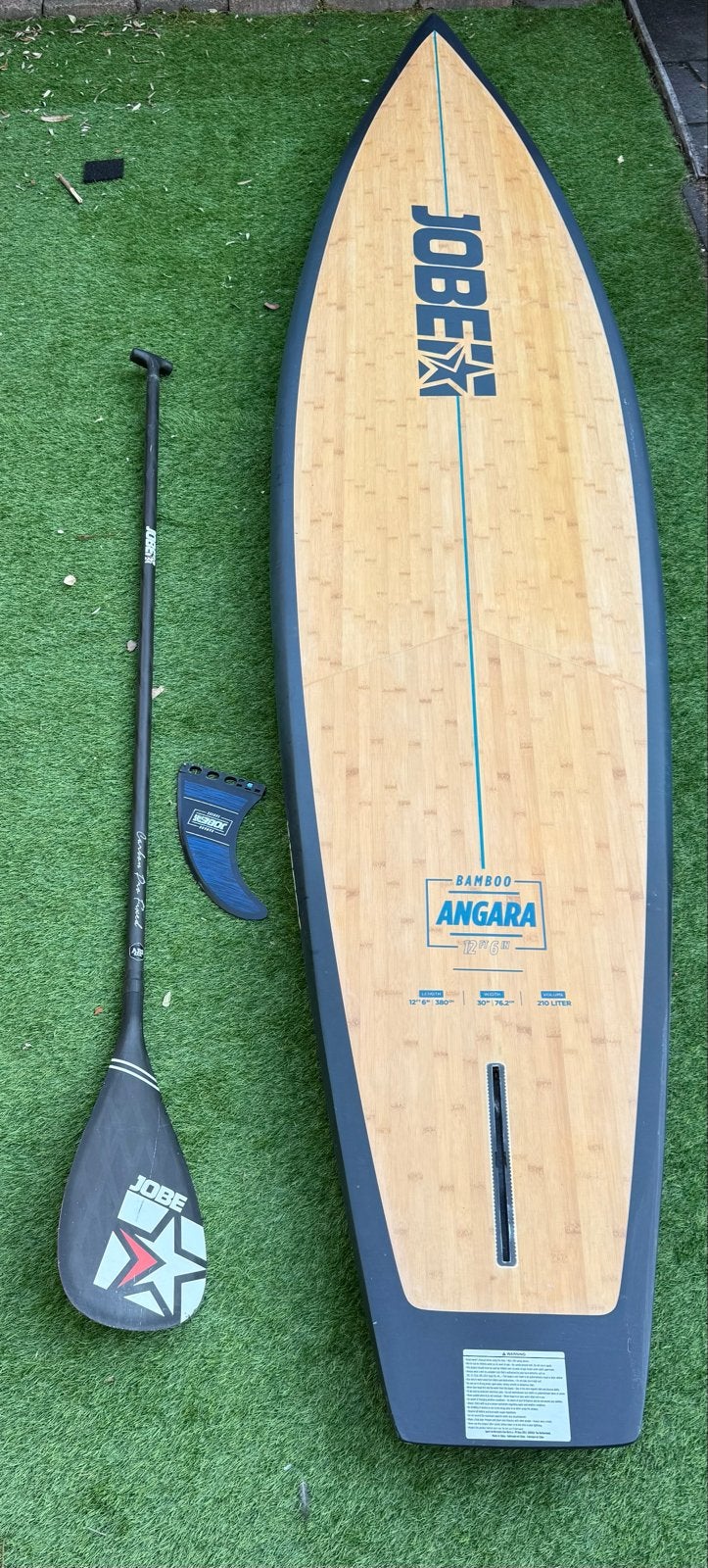 Jobe Angara Bamboo SUP met vin en carbon peddel, Ophalen, Gebruikt, SUP-boards